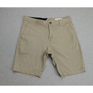 Volcom Shorts Mens 32 Biege True To This Cotton Blend Flat Front Chino